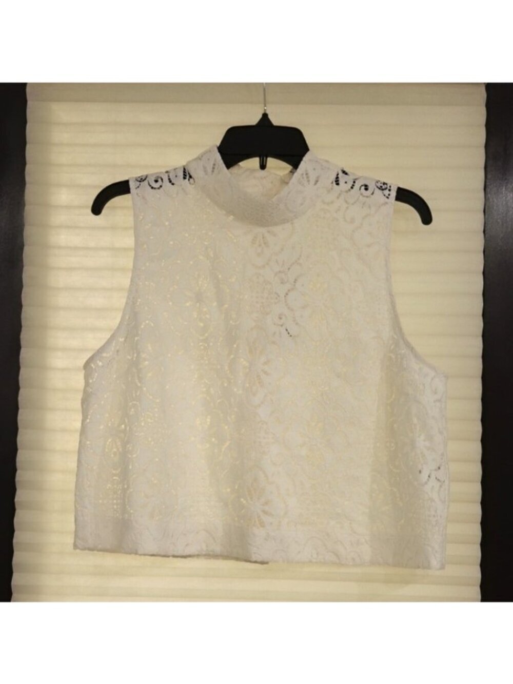 Veronica Beard Katmai Lace Top Size 12 Off White Eyelet Sleeveless Cropped NWT - Picture 4 of 16